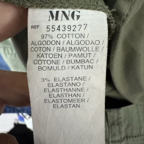 MNG By Mango Olive Green Button Front Cargo Dress Size Medium - Picture 8 of 9